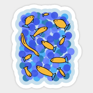 Colorful Cute Yellow Fish Pattern Sticker